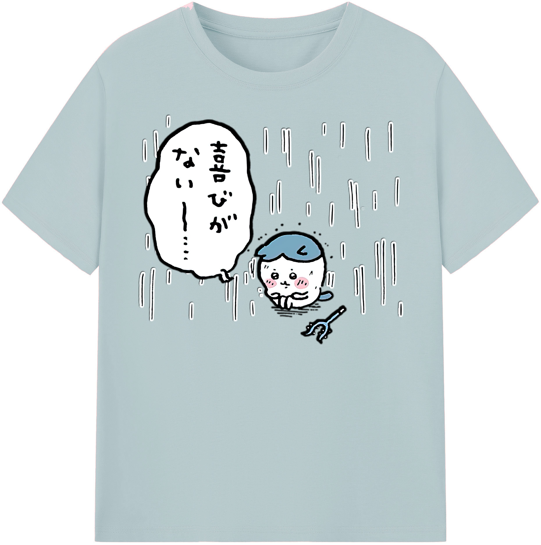 （画像用） ちいかわ ハチワレ Chii-kawa hachiware 綿100％半袖Tシャツ（フロントプリント）